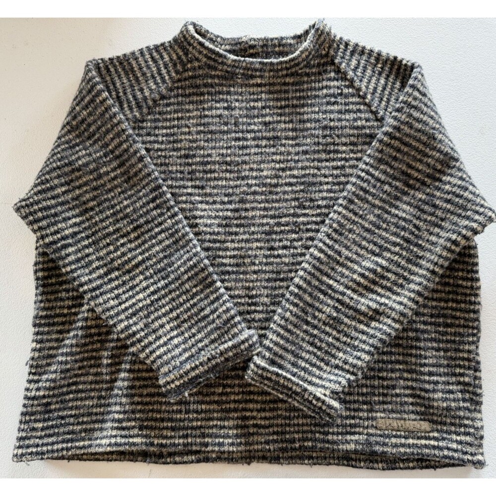 Vintage 90s Dakini Wool Blend Sweater Womens M Made USA Striped Chunky Knit